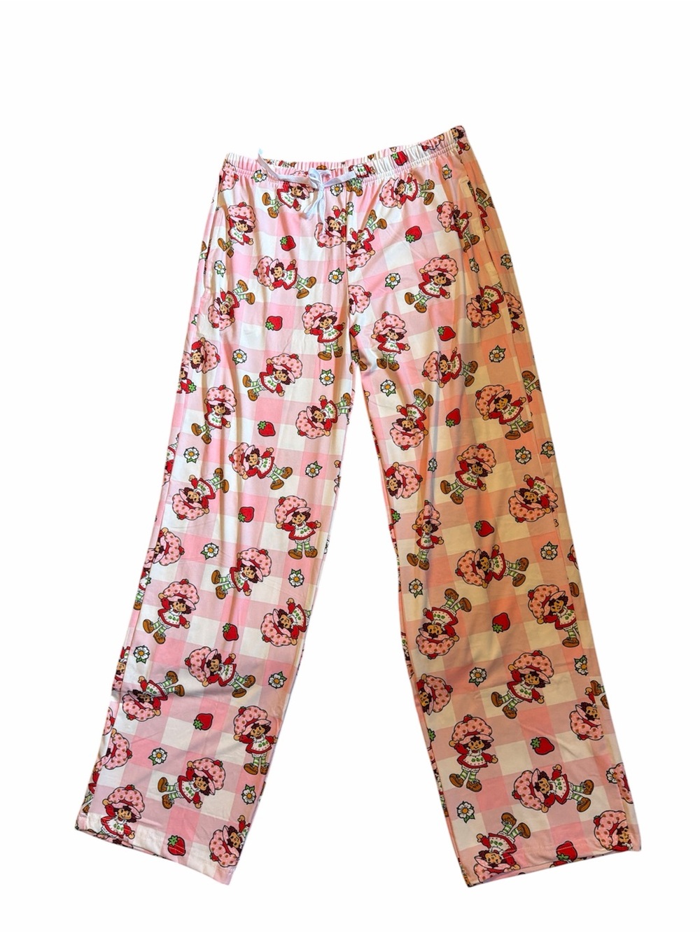 Pink Strawberry Shortcake Pajama Pants with Pockets Sz M Sz 31-33